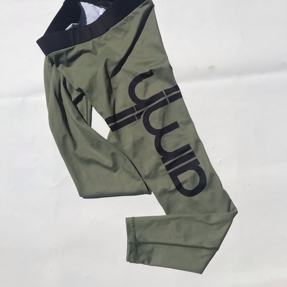 Aim’n Leggings Olive Green Black stripe Logo Small - Picture 2 of 8